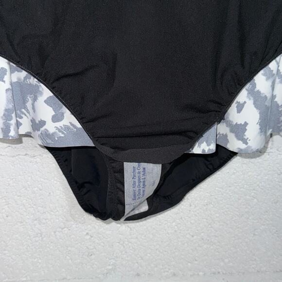 Swim Solutions Women's Printed Tiered Fauxkin Rainbow Rain 16W $102 - Picture 7 of 9